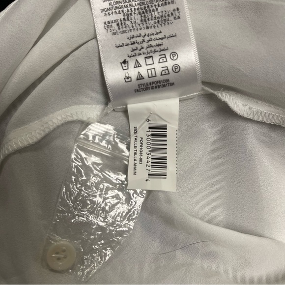 BCBGeneration Shirt Dress Size Medium White Grey Striped Flutter Sleeves Flowy - Picture 11 of 11